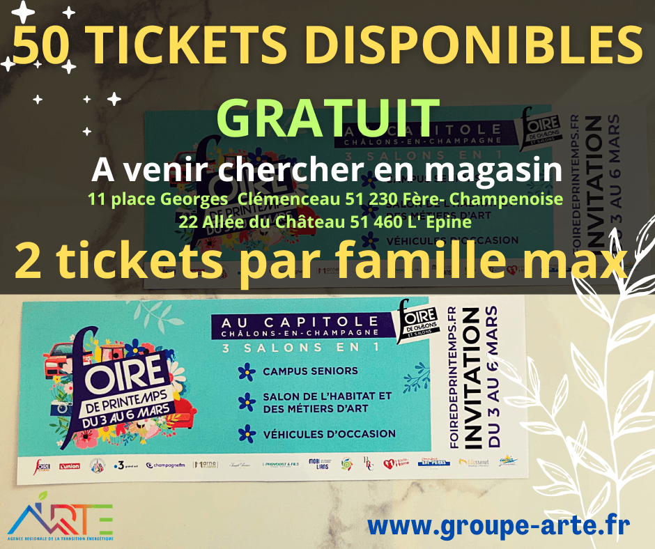 📣 Grp Arte VOUS OFFRE DES TICKETS D'ENTREE POUR VENIR NOUS VOIR  ‼📣